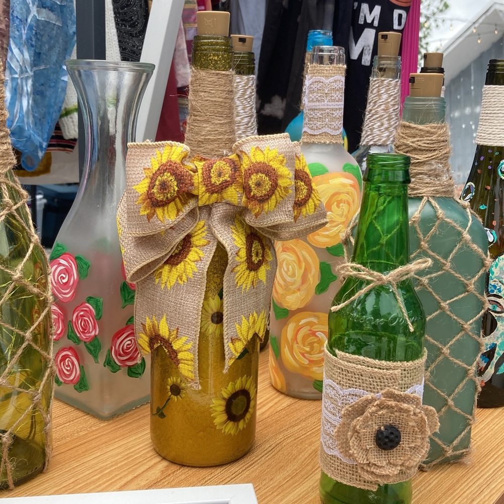 Handmade bottle decor